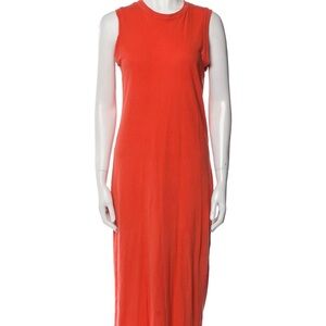 Marc Jacobs Red Sheath Midi Dress Crew Neck Sleeveless